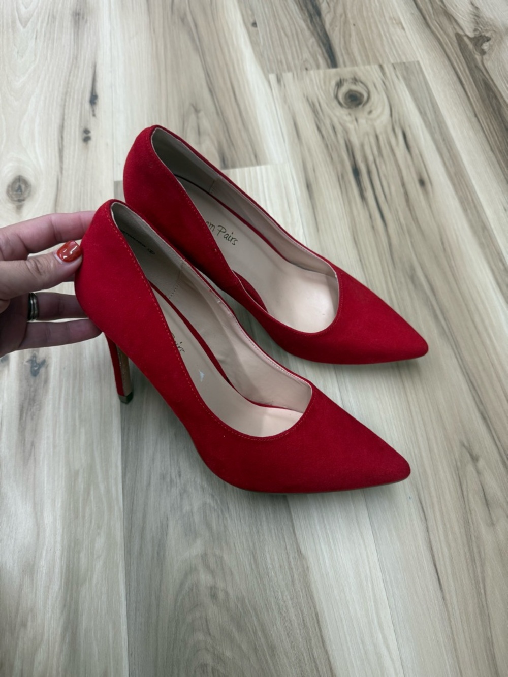 Dream Pairs Red Pointed-Toe Stiletto Heels